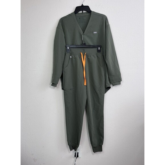 Figs Pants - Figs Scrubs Set Womens XS Halle V-Neck Long Sleeve Tunic Top Zamora Joggers